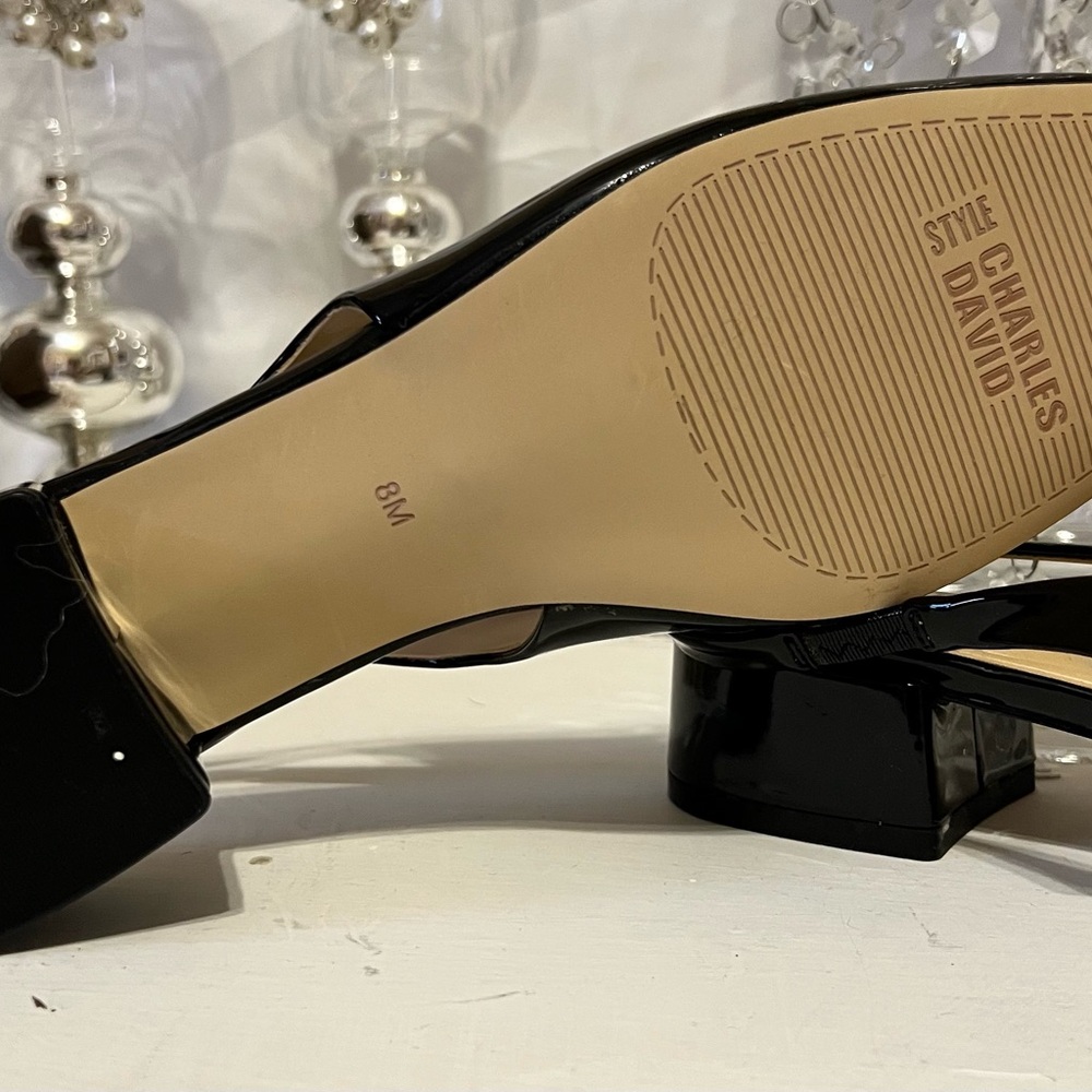 Charles David Glossy Black Slingback Flats - Picture 4 of 5
